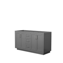 Load image into Gallery viewer, Wyndham Miranda 60 Inch Double Bathroom Vanity in Dark Gray, No Countertop, No Sink, Brushed Nickel Trim- Wyndham