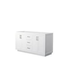Load image into Gallery viewer, Wyndham Miranda 60 Inch Double Bathroom Vanity in White, No Countertop, No Sink, Brushed Nickel Trim- Wyndham