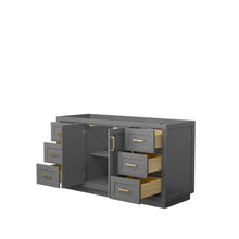 Load image into Gallery viewer, Wyndham Miranda 60 Inch Single Bathroom Vanity in Dark Gray, No Countertop, No Sink, Brushed Gold Trim- Wyndham