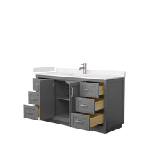 Load image into Gallery viewer, Wyndham Miranda 60 Inch Single Bathroom Vanity in Dark Gray, Light-Vein Carrara Cultured Marble Countertop, Undermount Square Sink, Brushed Nickel Trim- Wyndham