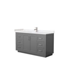 Load image into Gallery viewer, Wyndham Miranda 60 Inch Single Bathroom Vanity in Dark Gray, Light-Vein Carrara Cultured Marble Countertop, Undermount Square Sink, Brushed Nickel Trim- Wyndham