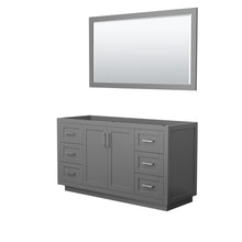 Load image into Gallery viewer, Wyndham Miranda 60 Inch Single Bathroom Vanity in Dark Gray, No Countertop, No Sink, Brushed Nickel Trim, 58 Inch Mirror- Wyndham