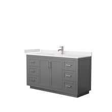 Load image into Gallery viewer, Wyndham Miranda 60 Inch Single Bathroom Vanity in Dark Gray, White Cultured Marble Countertop, Undermount Square Sink, Brushed Nickel Trim- Wyndham