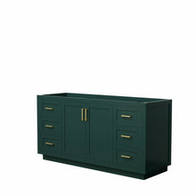 Load image into Gallery viewer, Wyndham Miranda 66 Inch Single Bathroom Vanity in Green, No Countertop, No Sink, Brushed Gold Trim- Wyndham
