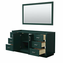 Load image into Gallery viewer, Wyndham Miranda 66 Inch Single Bathroom Vanity in Green, No Countertop, No Sink, Brushed Nickel Trim, 58 Inch Mirror- Wyndham