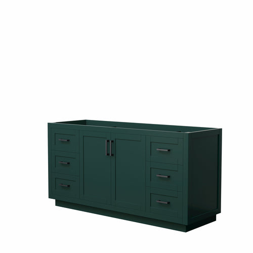 Wyndham Miranda 66 Inch Single Bathroom Vanity in Green, No Countertop, No Sink, Matte Black Trim- Wyndham