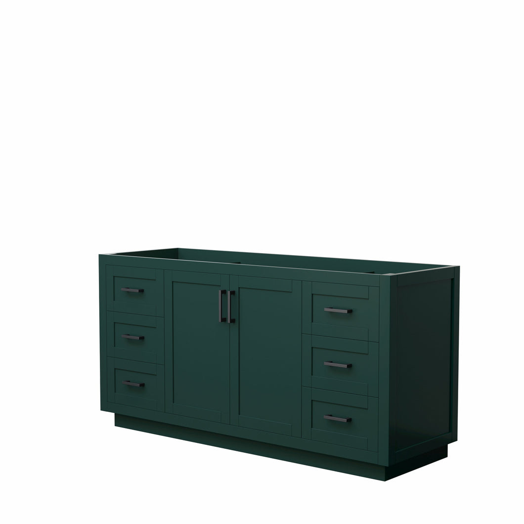 Wyndham Miranda 66 Inch Single Bathroom Vanity in Green, No Countertop, No Sink, Matte Black Trim- Wyndham