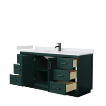 Load image into Gallery viewer, Wyndham Miranda 66 Inch Single Bathroom Vanity in Green, White Cultured Marble Countertop, Undermount Square Sink, Matte Black Trim- Wyndham