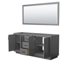 Load image into Gallery viewer, Wyndham Miranda 72 Inch Double Bathroom Vanity in Dark Gray, No Countertop, No Sink, Matte Black Trim, 70 Inch Mirror- Wyndham
