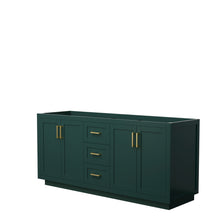 Load image into Gallery viewer, Wyndham Miranda 72 Inch Double Bathroom Vanity in Green, No Countertop, No Sink, Brushed Gold Trim- Wyndham