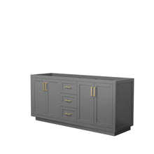 Load image into Gallery viewer, Wyndham Miranda 72 Inch Double Bathroom Vanity in Dark Gray, No Countertop, No Sink, Brushed Gold Trim- Wyndham