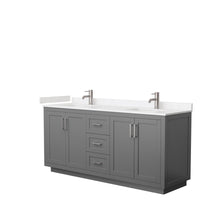 Load image into Gallery viewer, Wyndham Miranda 72 Inch Double Bathroom Vanity in Dark Gray, Light-Vein Carrara Cultured Marble Countertop, Undermount Square Sinks, Brushed Nickel Trim- Wyndham