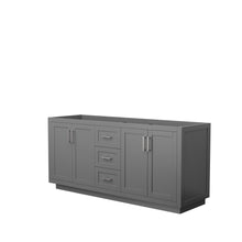 Load image into Gallery viewer, Wyndham Miranda 72 Inch Double Bathroom Vanity in Dark Gray, No Countertop, No Sink, Brushed Nickel Trim- Wyndham