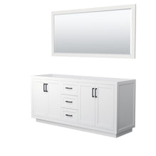 Load image into Gallery viewer, Wyndham Miranda 72 Inch Double Bathroom Vanity in White, No Countertop, No Sink, Matte Black Trim, 70 Inch Mirror- Wyndham