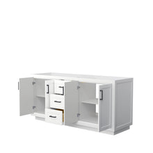 Load image into Gallery viewer, Wyndham Miranda 72 Inch Double Bathroom Vanity in White, No Countertop, No Sink, Matte Black Trim- Wyndham