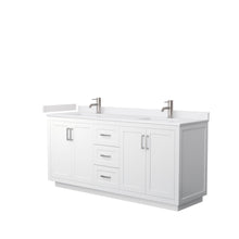 Load image into Gallery viewer, Wyndham Miranda 72 Inch Double Bathroom Vanity in White, White Cultured Marble Countertop, Undermount Square Sinks, Brushed Nickel Trim- Wyndham