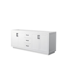 Load image into Gallery viewer, Wyndham Miranda 80 Inch Double Bathroom Vanity in White, No Countertop, No Sink, Matte Black Trim- Wyndham