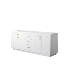 Load image into Gallery viewer, Wyndham Miranda 80 Inch Double Bathroom Vanity in White, No Countertop, No Sink, Brushed Gold Trim- Wyndham