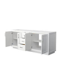 Load image into Gallery viewer, Wyndham Miranda 80 Inch Double Bathroom Vanity in White, No Countertop, No Sink, Brushed Nickel Trim- Wyndham