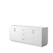 Load image into Gallery viewer, Wyndham Miranda 80 Inch Double Bathroom Vanity in White, No Countertop, No Sink, Brushed Nickel Trim- Wyndham