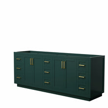 Load image into Gallery viewer, Wyndham Miranda 84 Inch Double Bathroom Vanity in Green, No Countertop, No Sink, Brushed Gold Trim- Wyndham