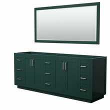 Load image into Gallery viewer, Wyndham Miranda 84 Inch Double Bathroom Vanity in Green, No Countertop, No Sink, Brushed Nickel Trim, 70 Inch Mirror- Wyndham