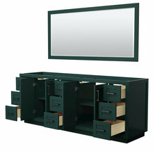 Load image into Gallery viewer, Wyndham Miranda 84 Inch Double Bathroom Vanity in Green, No Countertop, No Sink, Matte Black Trim, 70 Inch Mirror- Wyndham