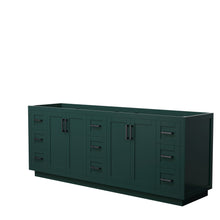 Load image into Gallery viewer, Wyndham Miranda 84 Inch Double Bathroom Vanity in Green, No Countertop, No Sink, Matte Black Trim- Wyndham