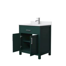 Load image into Gallery viewer, Wyndham Beckett 30 Inch Single Bathroom Vanity in Green, White Cultured Marble Countertop, Undermount Square Sink, Brushed Nickel Trim- Wyndham