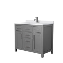 Load image into Gallery viewer, Wyndham Beckett 42 Inch Single Bathroom Vanity in Dark Gray, White Cultured Marble Countertop, Undermount Square Sink, No Mirror- Wyndham