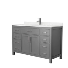 Load image into Gallery viewer, Wyndham Beckett 54 Inch Single Bathroom Vanity in Dark Gray, Carrara Cultured Marble Countertop, Undermount Square Sink, No Mirror- Wyndham
