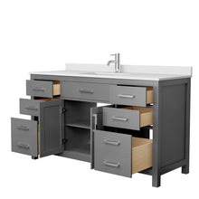 Load image into Gallery viewer, Wyndham Beckett 60 Inch Single Bathroom Vanity in Dark Gray, White Cultured Marble Countertop, Undermount Square Sink, No Mirror- Wyndham