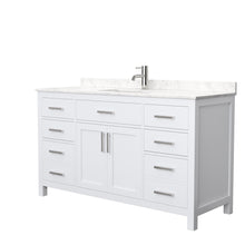 Load image into Gallery viewer, Wyndham Beckett 60 Inch Single Bathroom Vanity in White, Carrara Cultured Marble Countertop, Undermount Square Sink, No Mirror- Wyndham