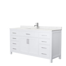 Load image into Gallery viewer, Wyndham Beckett 66 Inch Single Bathroom Vanity in White, Carrara Cultured Marble Countertop, Undermount Square Sink, No Mirror- Wyndham