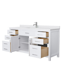 Load image into Gallery viewer, Wyndham Beckett 66 Inch Single Bathroom Vanity in White, White Cultured Marble Countertop, Undermount Square Sink, No Mirror- Wyndham