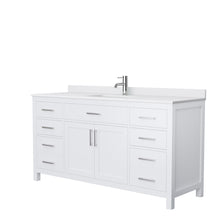 Load image into Gallery viewer, Wyndham Beckett 66 Inch Single Bathroom Vanity in White, White Cultured Marble Countertop, Undermount Square Sink, No Mirror- Wyndham