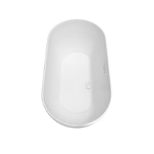 Load image into Gallery viewer, Wyndham Melissa 60 Inch Freestanding Bathtub in White with Shiny White Drain and Overflow Trim- Wyndham