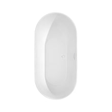 Load image into Gallery viewer, Wyndham Melissa 60 Inch Freestanding Bathtub in White with Shiny White Drain and Overflow Trim- Wyndham
