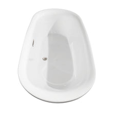 Load image into Gallery viewer, Wyndham Melissa 65 Inch Freestanding Bathtub in White with Floor Mounted Faucet, Drain and Overflow Trim in Brushed Nickel- Wyndham