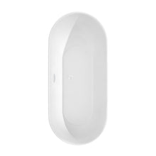 Load image into Gallery viewer, Wyndham Melissa 65 Inch Freestanding Bathtub in White with Shiny White Drain and Overflow Trim- Wyndham