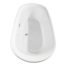 Load image into Gallery viewer, Wyndham Melissa 71 Inch Freestanding Bathtub in White with Brushed Nickel Drain and Overflow Trim- Wyndham