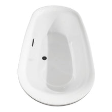 Load image into Gallery viewer, Wyndham Melissa 71 Inch Freestanding Bathtub in White with Matte Black Drain and Overflow Trim- Wyndham