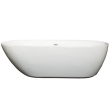 Load image into Gallery viewer, Wyndham Melissa 71 Inch Freestanding Bathtub in White with Shiny White Drain and Overflow Trim- Wyndham