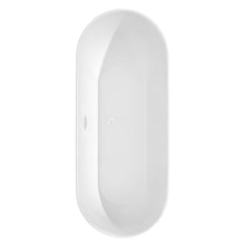 Load image into Gallery viewer, Wyndham Melissa 71 Inch Freestanding Bathtub in White with Shiny White Drain and Overflow Trim- Wyndham
