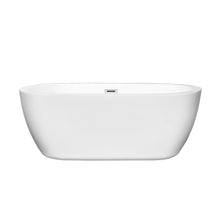 Load image into Gallery viewer, Wyndham Soho 60 Inch Freestanding Bathtub in White with Polished Chrome Drain and Overflow Trim- Wyndham