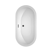 Load image into Gallery viewer, Wyndham Soho 60 Inch Freestanding Bathtub in White with Matte Black Drain and Overflow Trim- Wyndham