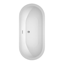 Load image into Gallery viewer, Wyndham Soho 68 Inch Freestanding Bathtub in White with Floor Mounted Faucet, Drain and Overflow Trim in Polished Chrome- Wyndham