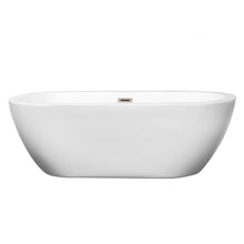 Load image into Gallery viewer, Wyndham Soho 68 Inch Freestanding Bathtub in White with Brushed Nickel Drain and Overflow Trim- Wyndham