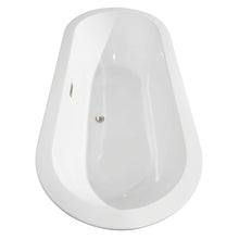 Load image into Gallery viewer, Wyndham Soho 68 Inch Freestanding Bathtub in White with Brushed Nickel Drain and Overflow Trim- Wyndham