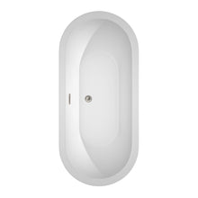 Load image into Gallery viewer, Wyndham Soho 68 Inch Freestanding Bathtub in White with Brushed Nickel Drain and Overflow Trim- Wyndham